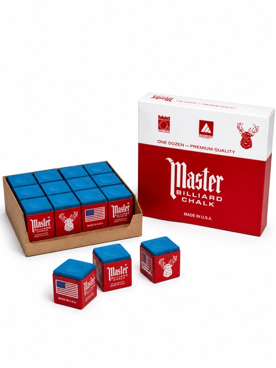 Бильярдный мел Master Billiard Chalk, для качественной игры, синий бильярдный мел