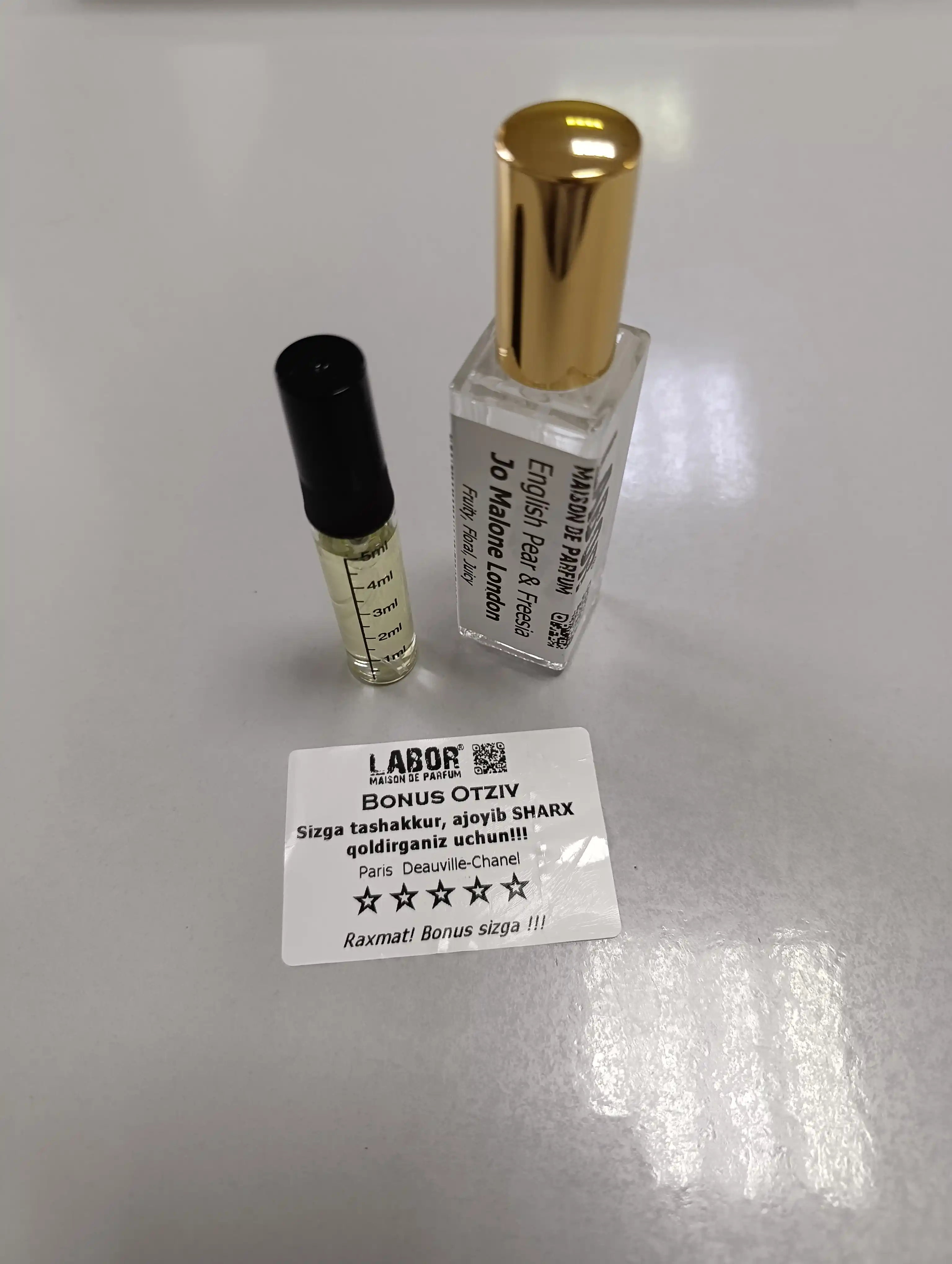 LABOR Parfum English Pear & Freesia Jo Malone London ayollar parfyumi maxsus flakonlarda