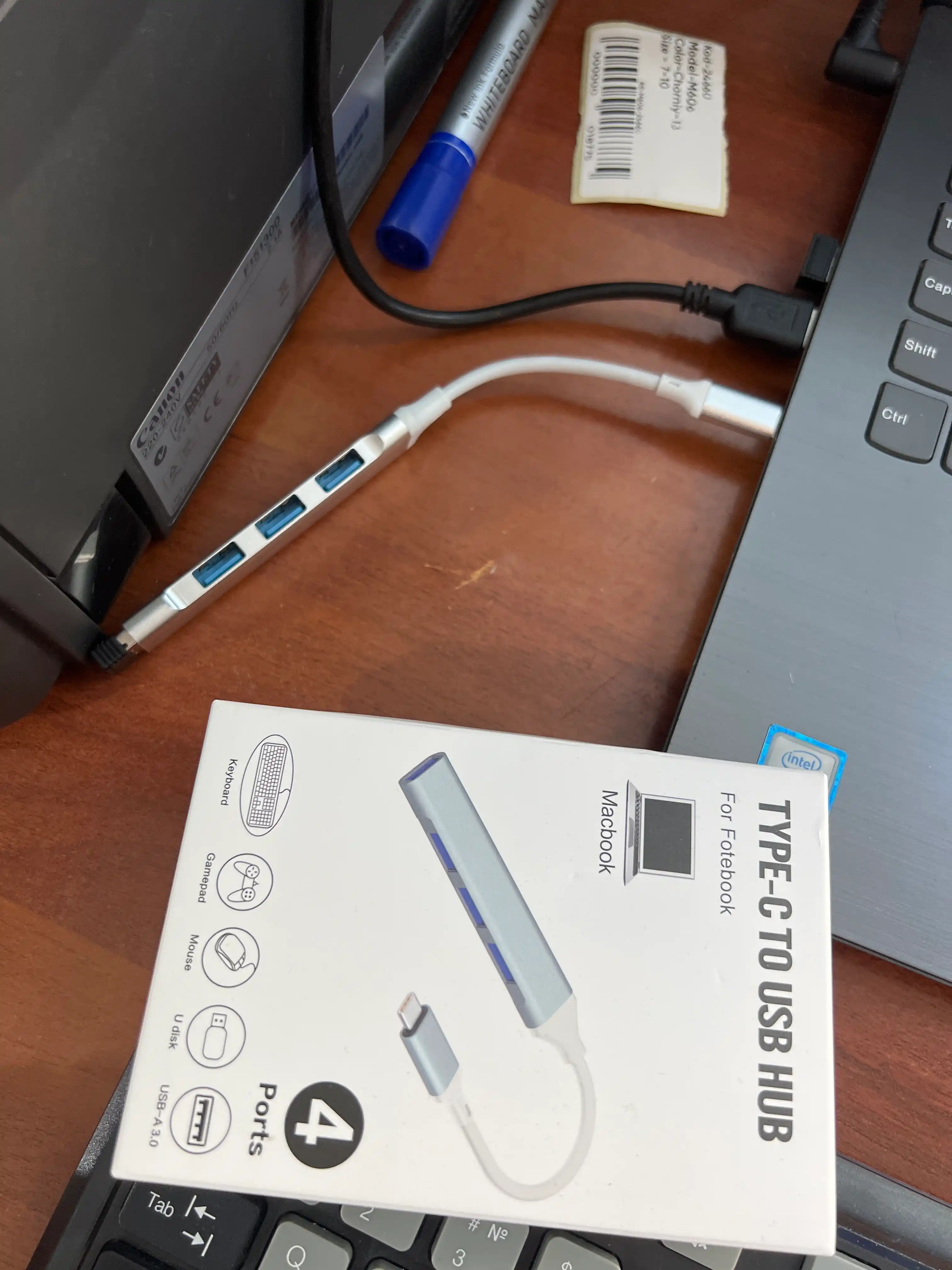 4 portli USB HUB 3.0 Type-C Hub konsentratori, USB porti