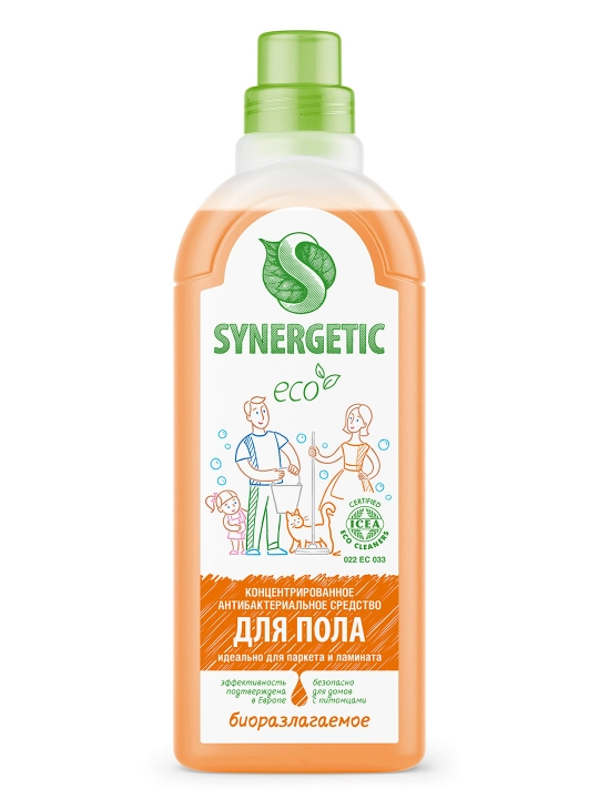 Pol va boshqa yuzalar uchun antibakterial ta’sirga ega SYNERGETIC universal vositasi, 1 l
