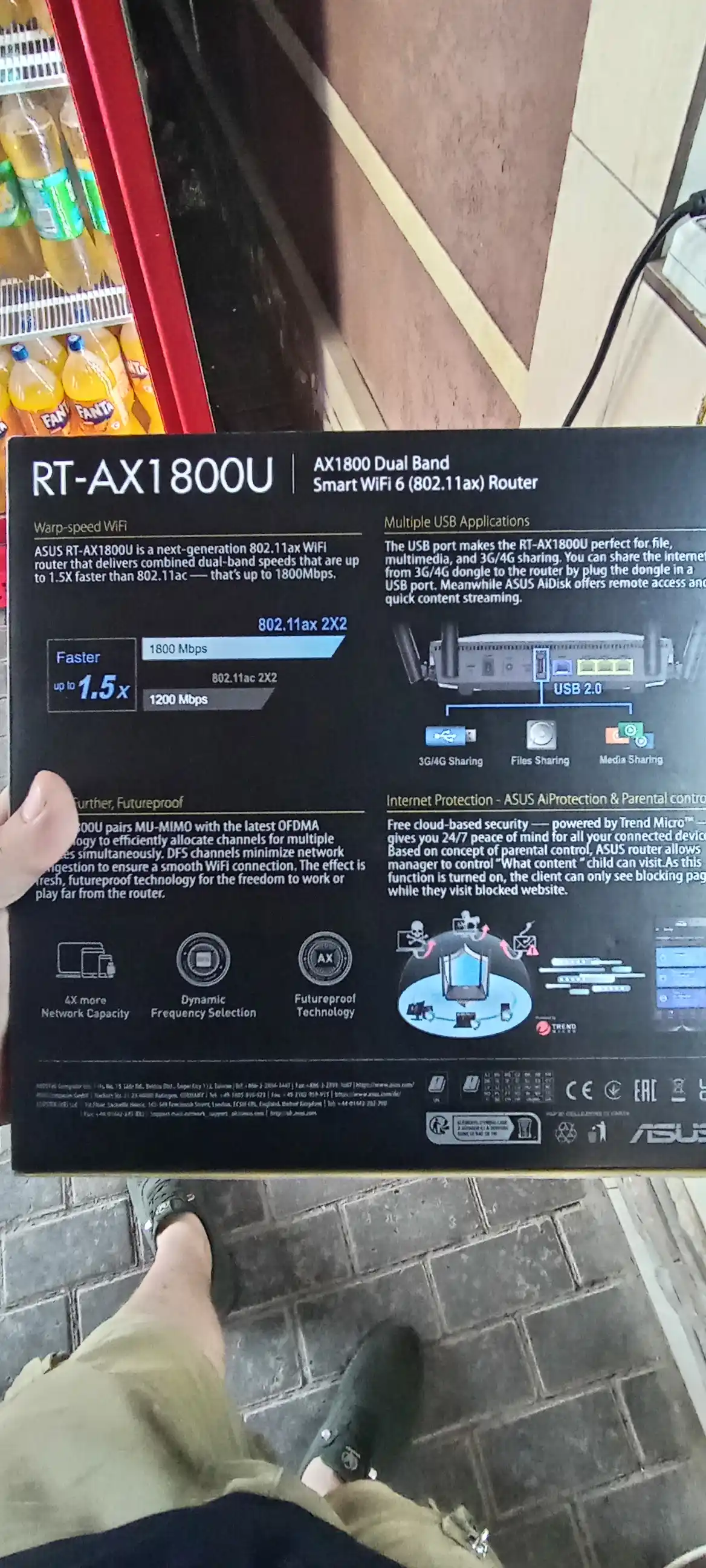 WIFI роутер ASUS, RT-AX1800U, 90IG06P0-MO3520