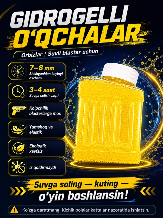 Gidrogeliyli sharchalar, 7-8 mm li blaster uchun orbitsalar