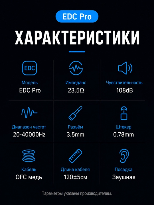KZ EDC PRO HiFi проводные наушники с басом, съемный кабель, 3.5 мм