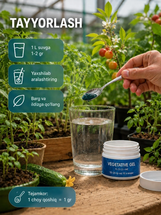 Удобрение для растений Artifex Agrochem Vegetativ gel, 100 г