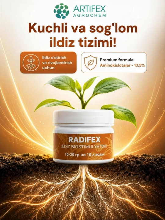 O‘simliklar uchun "Artifex Agrochem Radifex" o‘g‘iti, 100 g - 