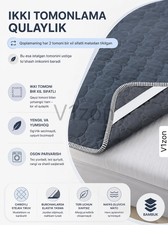Matras uchun qoplama namatrasnik, rezinali matras qoplama
