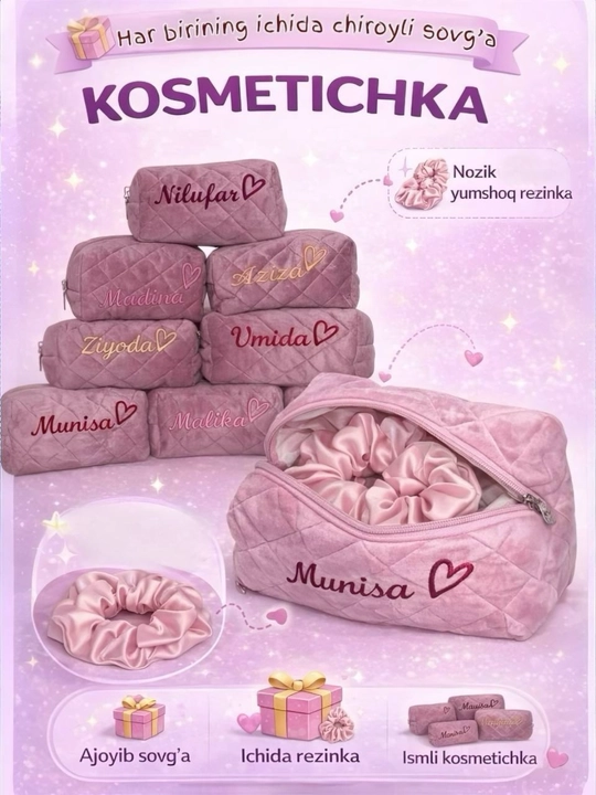 Har xil ismli kosmetichka, sayoxat uchun, organayzer, kundalik ishlatish uchun kosmetichka