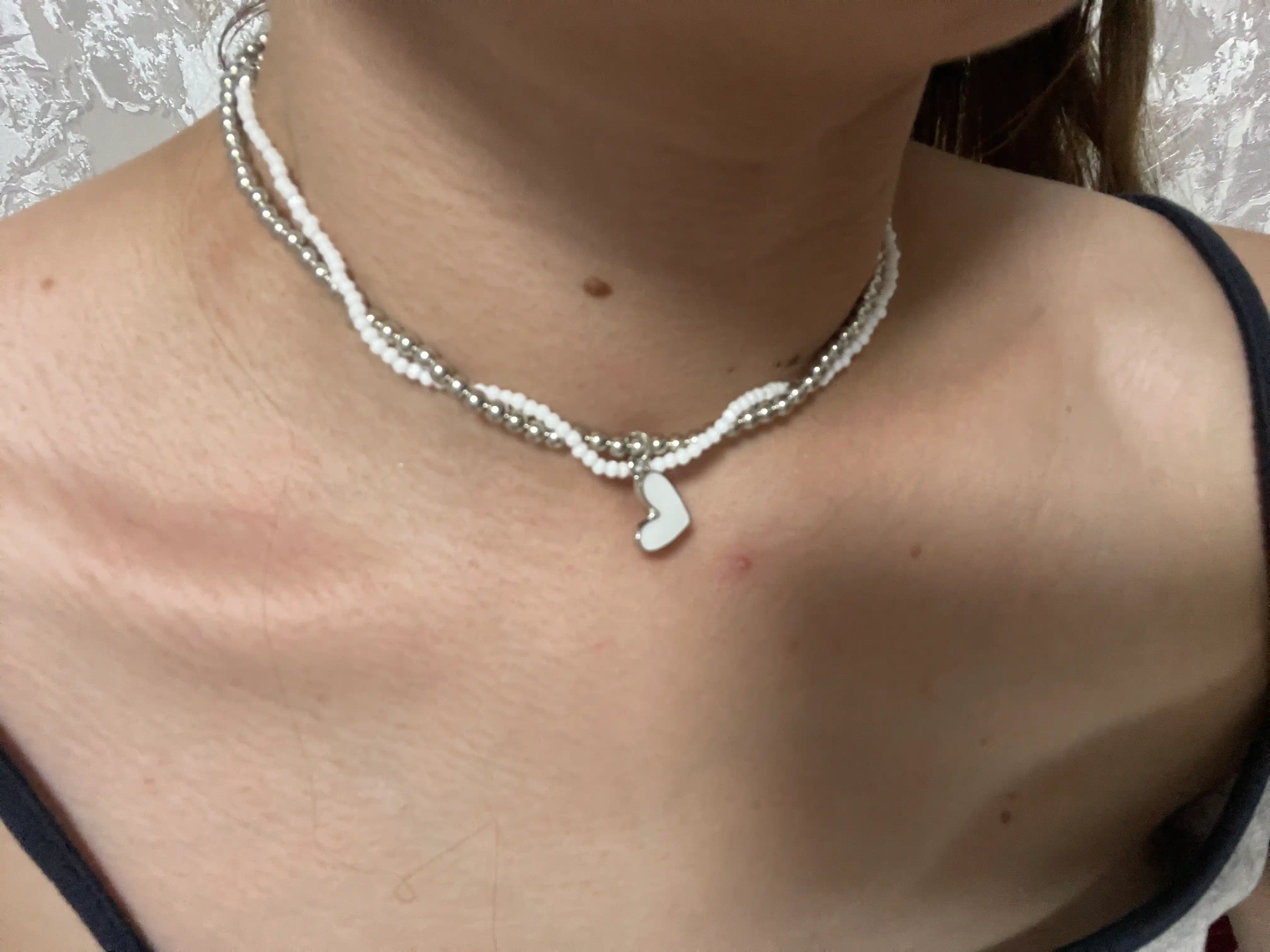 Elegant 4 tasi 1 da choker, ayollar nozik yurak zanjir taqinchoqlari, ayollar marjonlari