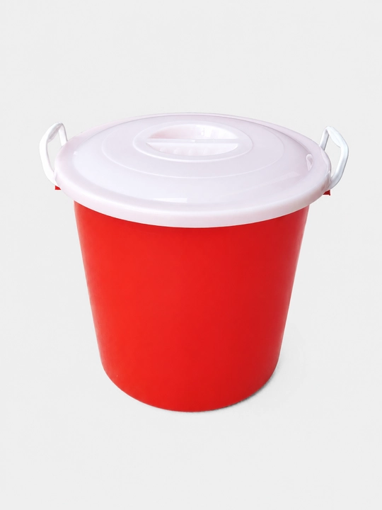 Universal plastik bak qopqoqli va tutqichli mustahkam xo'jalik idishi