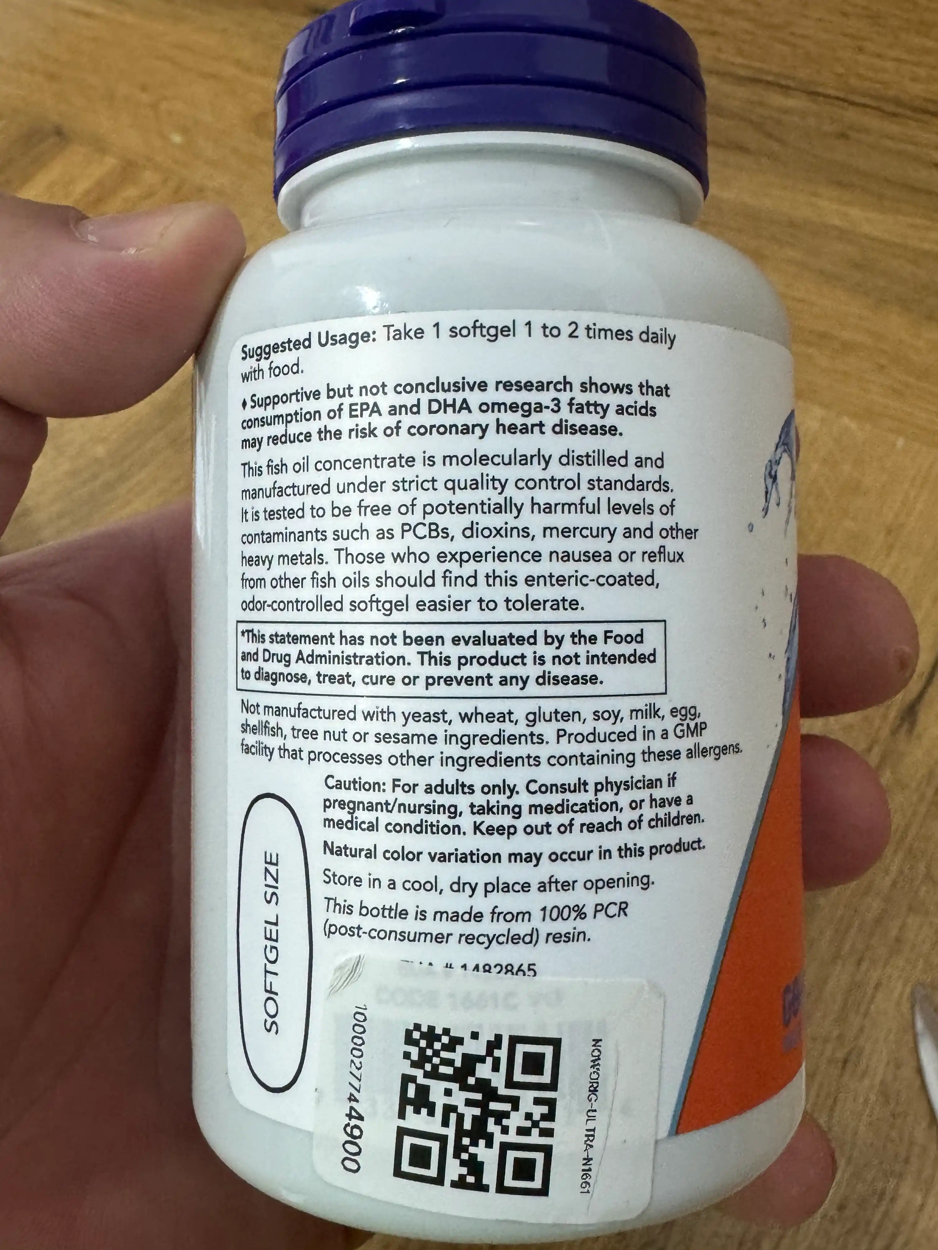 NOW Supplements, Ultra Omega-3, 500 EPA и 250 DHA, рыбий желатиновый капсула