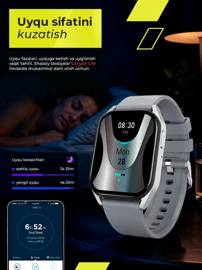 Смарт часы Canyon Chatter SW 58, Bluetooth, с функцией звонков и влагозащитой IP67