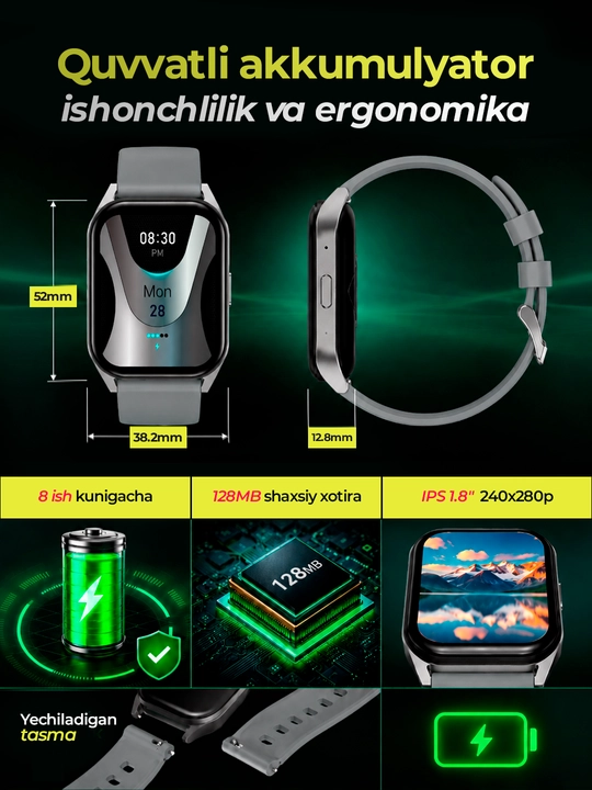 Смарт часы Canyon Chatter SW 58, Bluetooth, с функцией звонков и влагозащитой IP67