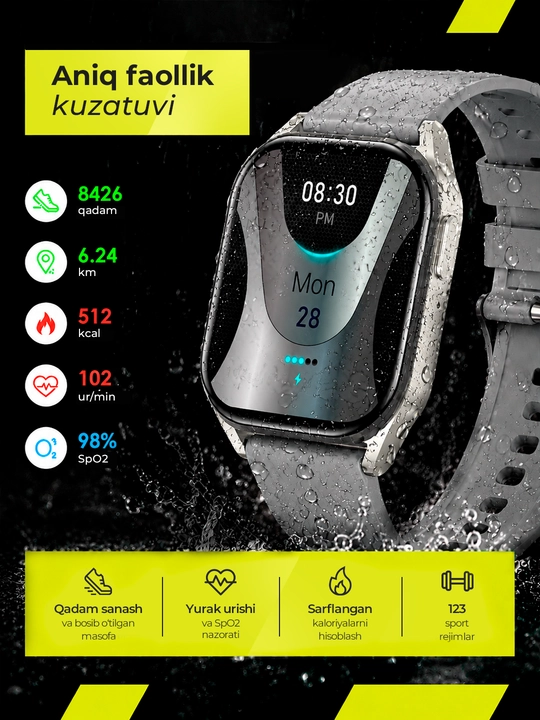 Смарт часы Canyon Chatter SW 58, Bluetooth, с функцией звонков и влагозащитой IP67