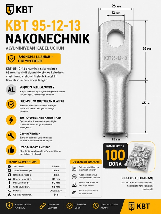 Kabel uchlari — ishonchli elektr ulanishi uchun - 