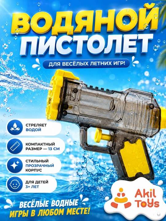 Suv sepadigan pistolet, yozgi oyinlar uchun mos, Akil toys - 