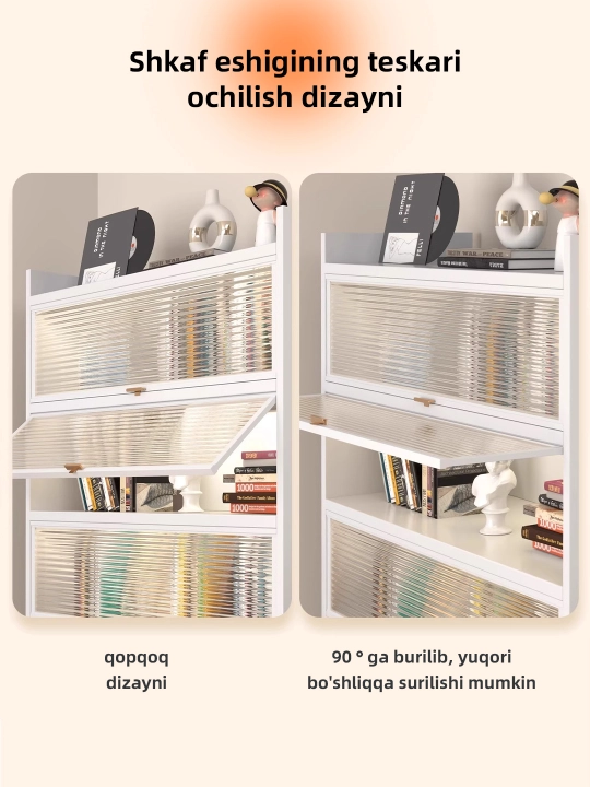 Кухоная полка с раздвижными дверями для хранения специй, посуды и кухонных принадлежностей
