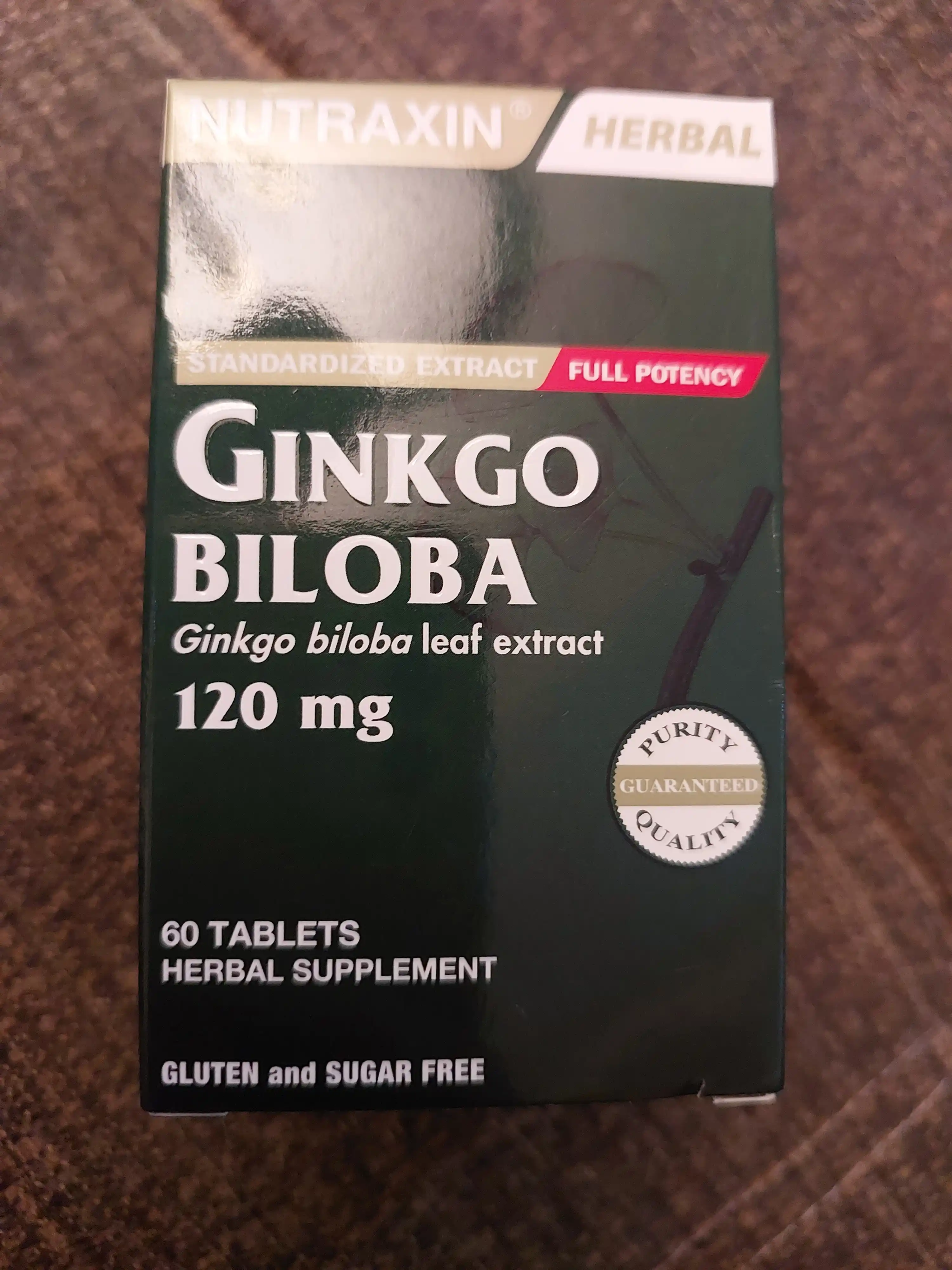 Nutraxin Ginkgo Biloba 120 мг, улучшает память и работу мозга, борется с депрессией