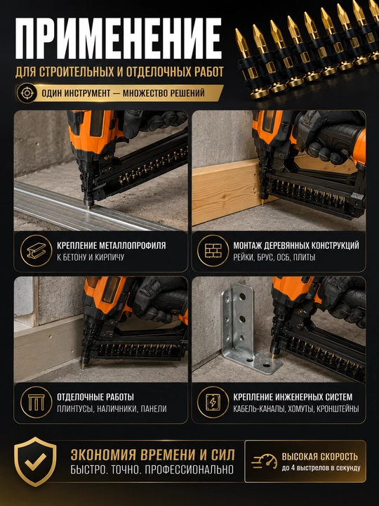 Гвозди для газового монтажного пистолета, ленточные 25 мм, автоматическая подача, 1000 шт