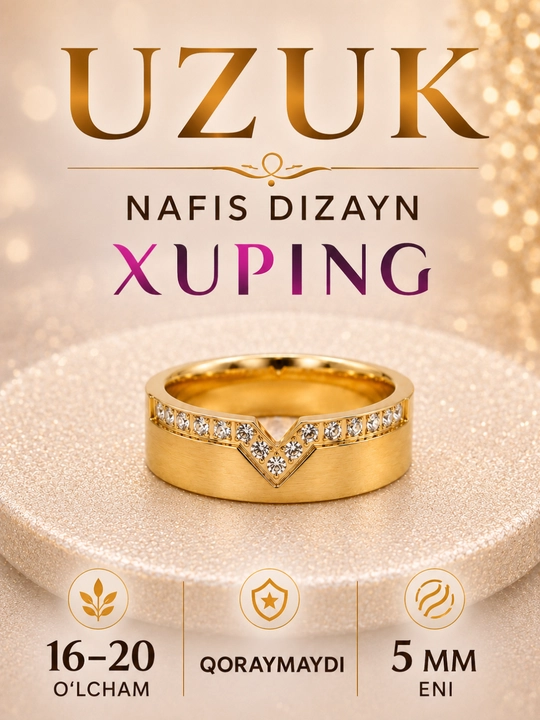 Ayollar uzugi Xuping, gipoallergen, qoraymaydi - 