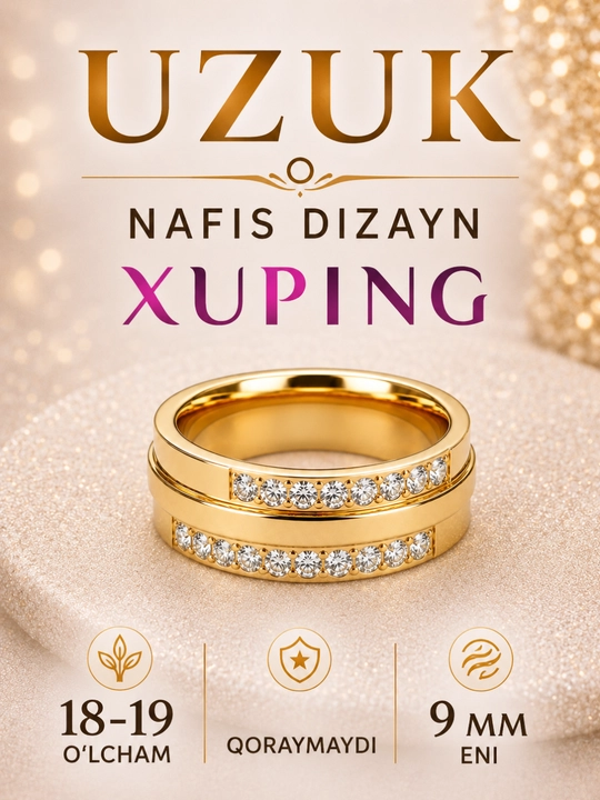 Ayollar uzugi Xuping, gipoallergen, qoraymaydi - 