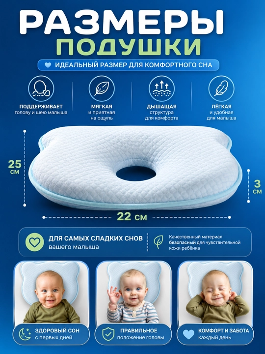 Yangi tug‘ilgan chaqaloqlar uchun ortopedik yostiq, bolalar uchun yostiq, xotira effektiga ega yostiq