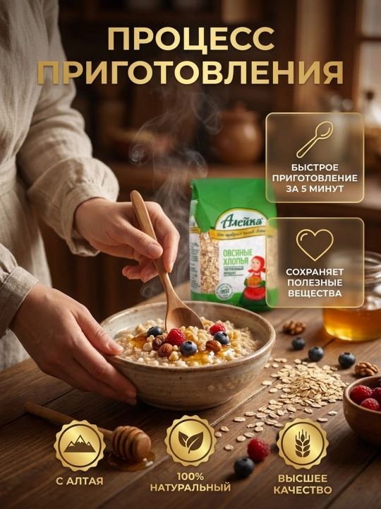 Aleika suli yormasi (ovsyanka) 400 g, Oltoy tabiiy nonushtasi
