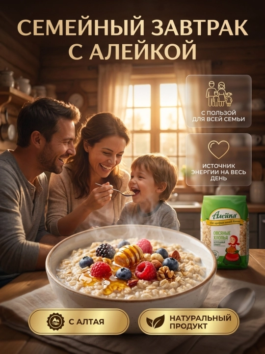 Aleika suli yormasi (ovsyanka) 400 g, Oltoy tabiiy nonushtasi