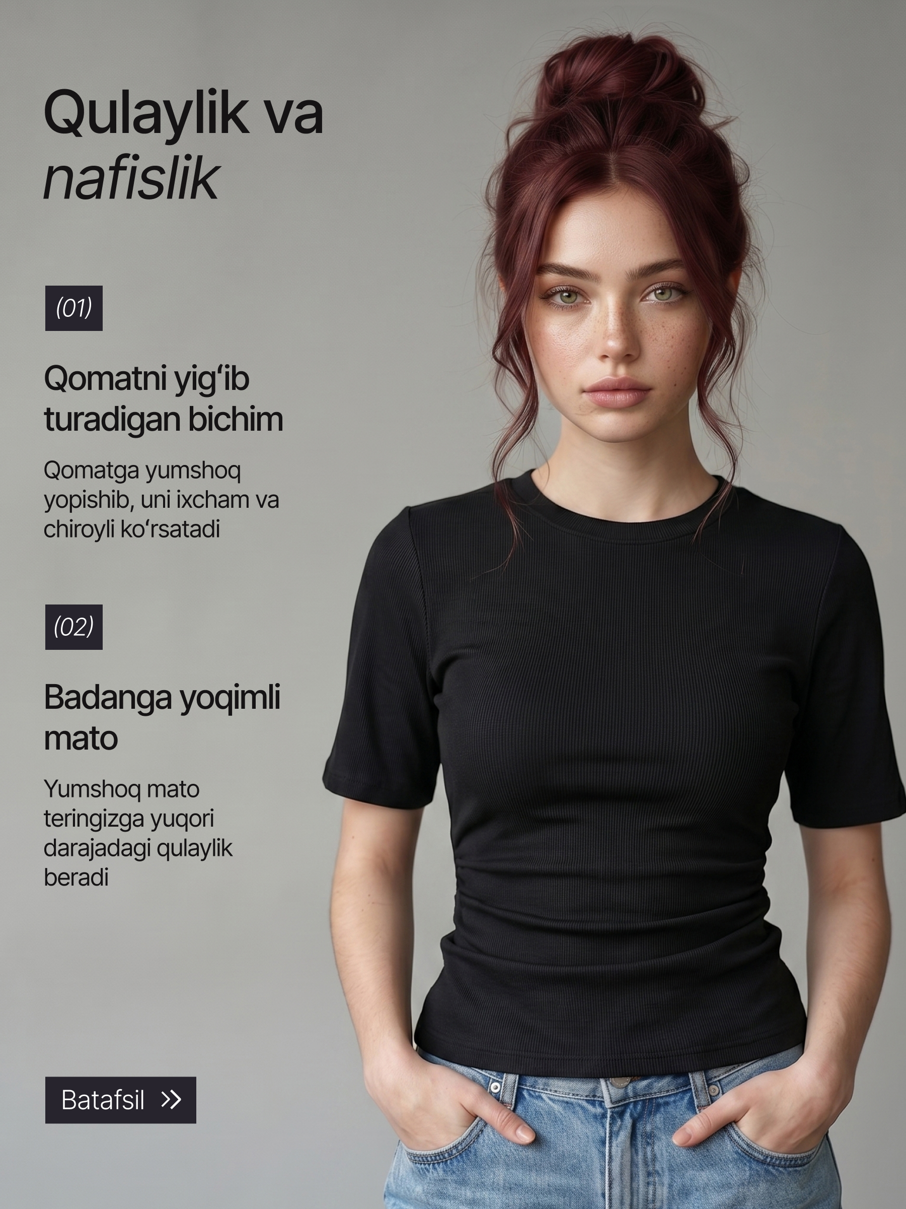 Ayollar futbolkasi, belida bog'ichlari bo'lgan va korset effektli top, Freesize