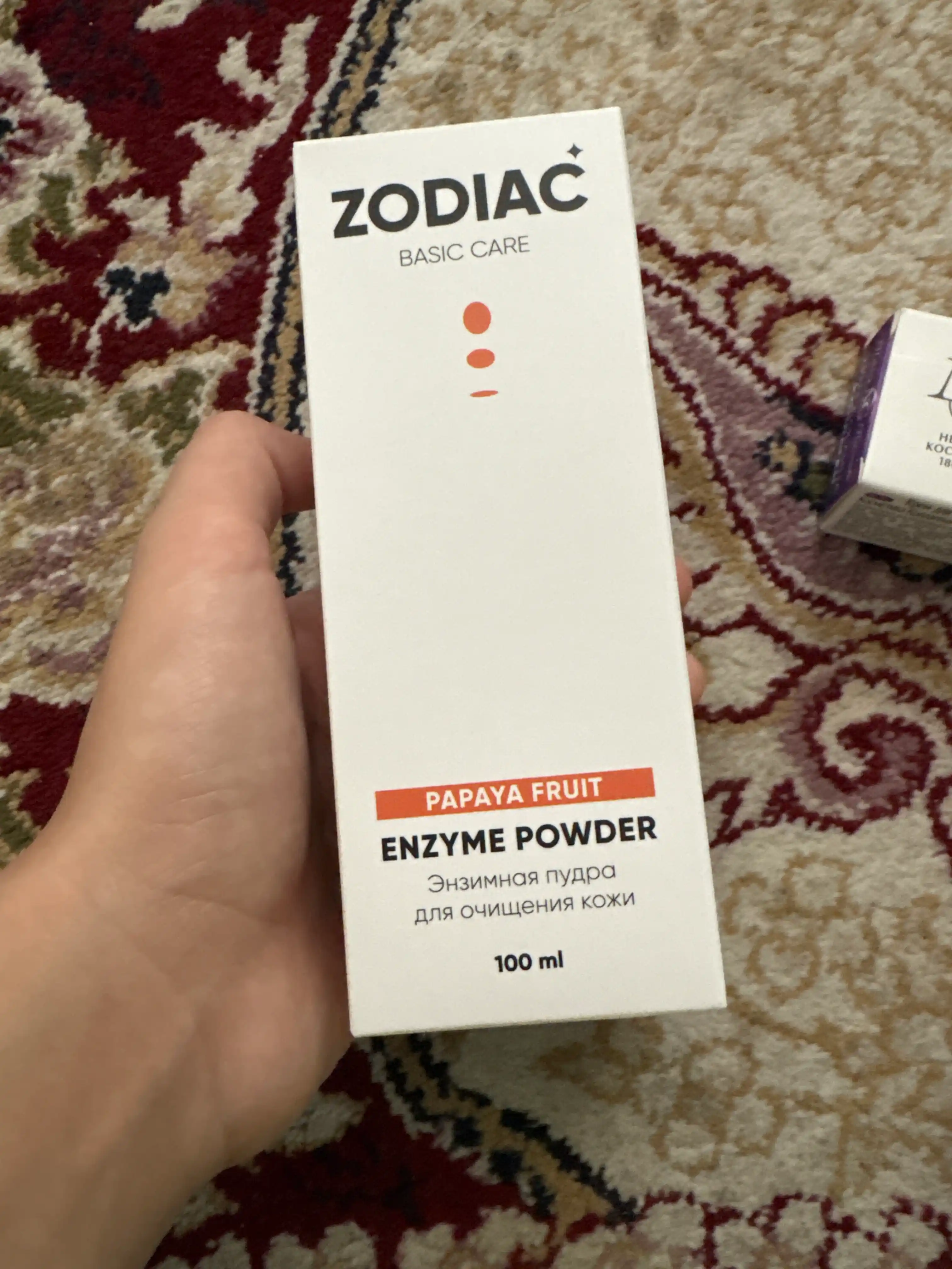 ZODIAC enzim kukuni, papain, yuz yuvish uchun pudra, niatsinamid, aknega qarshi, 100 ml