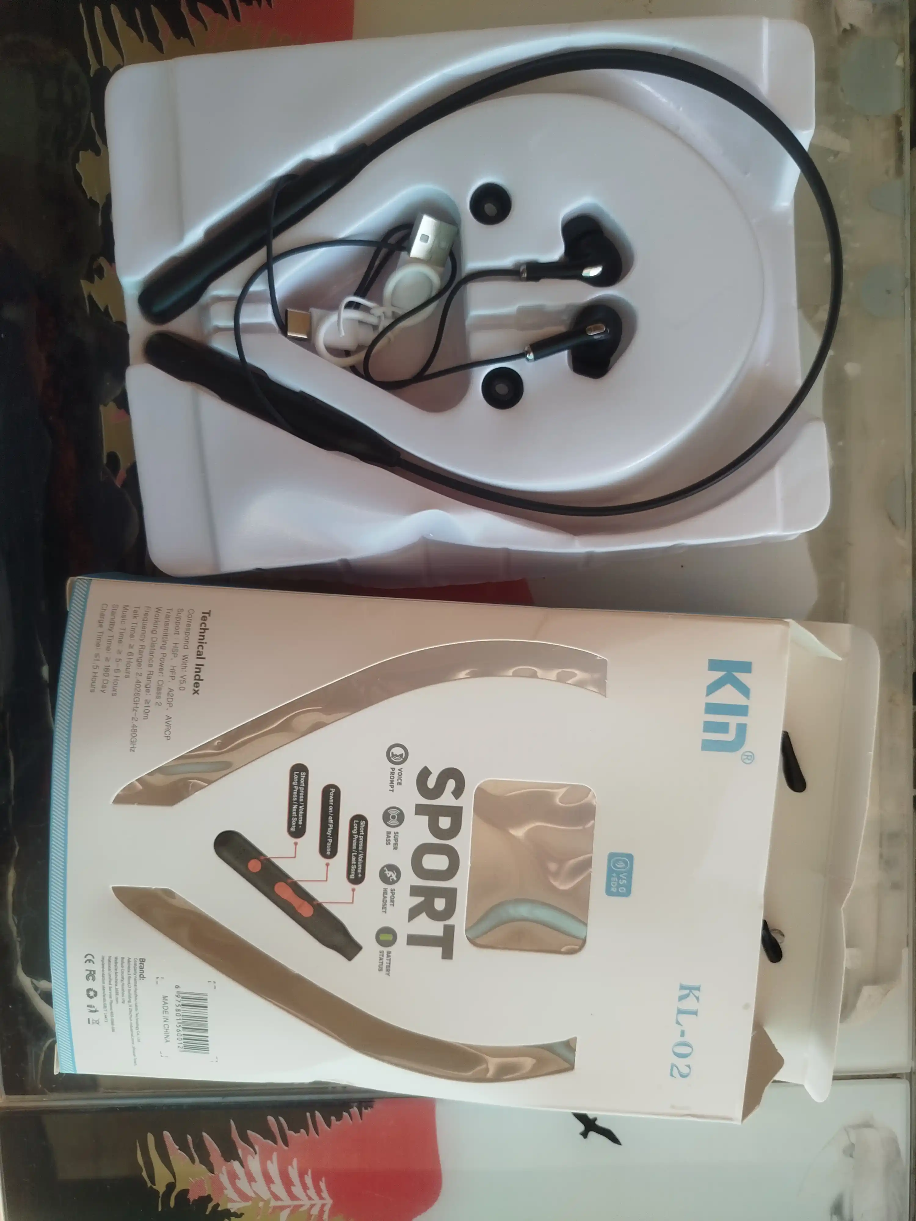 Simsiz quloqchin KIN KL02, Bluetooth garnitura, 5 soat ishlash, 2ta qurilmaga ulanish