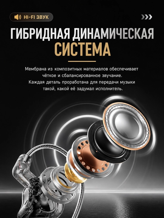 Simli Hi-Fi quloqchinlar, mikrofonli, Type-C/3,5 mm, bas, o'yin, musiqa va telefon uchun