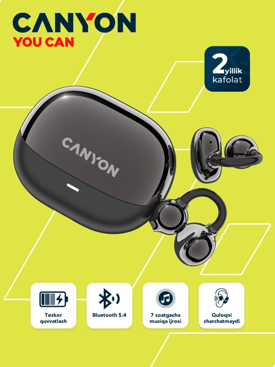Simsiz ochiq turdagi quloqchinlari Canyon OWS Ear Clips OnFlow 14, klipsalar - 