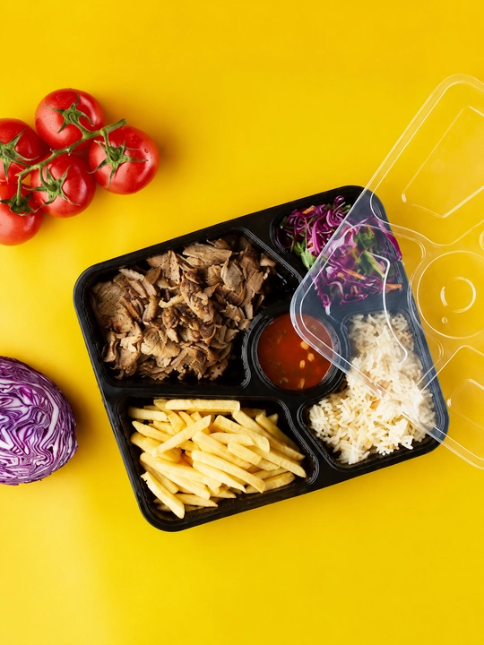 Контейнер для еды 5-секционный с прозрачной крышкой Bento Box