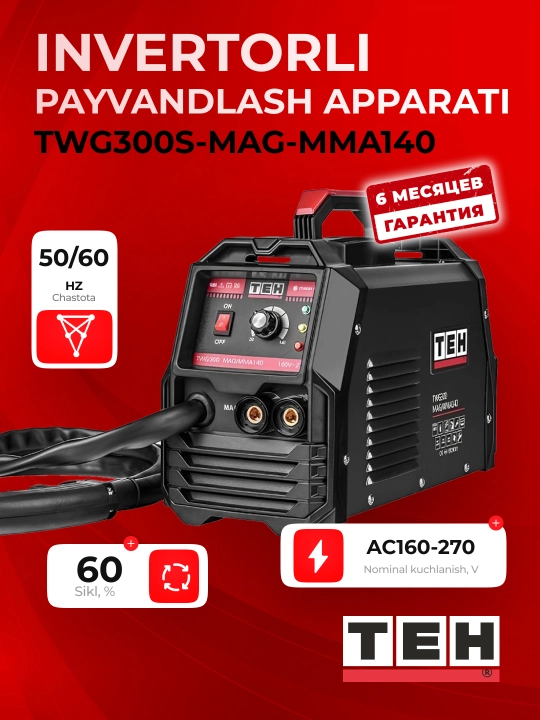 Invertorli payvandlash apparati TEH TWG300S