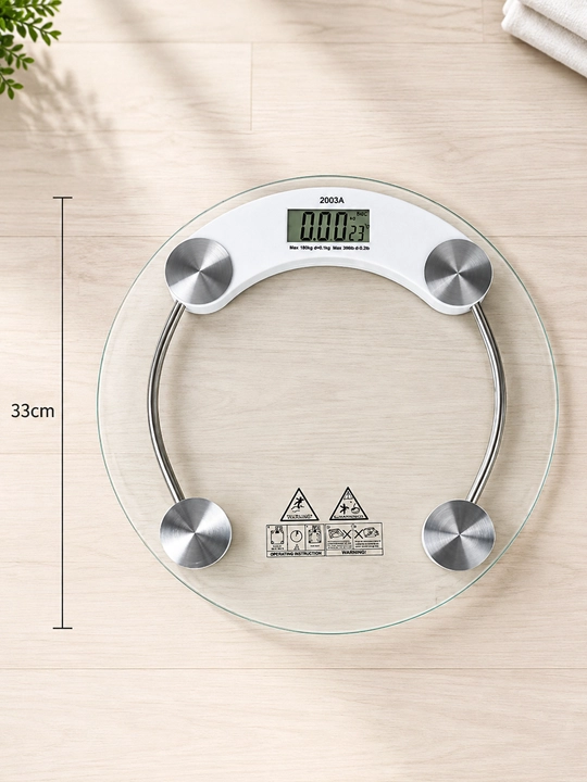 Elektron tarozi, pol uchun, 180 kg gacha, shisha dumaloq tarozi, aqlli fitnes tarozi