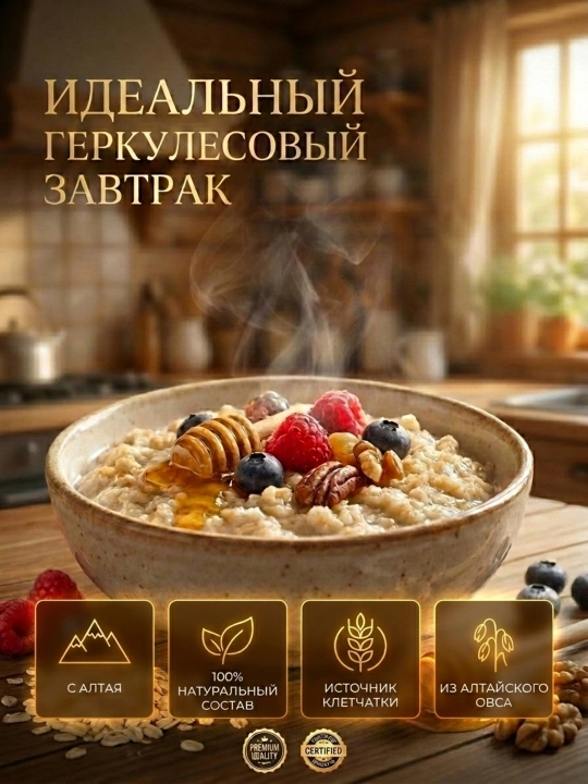 Aleika Gerkules suli yormasi 400 g, Oltoy yirik va tabiiy suli parchalari