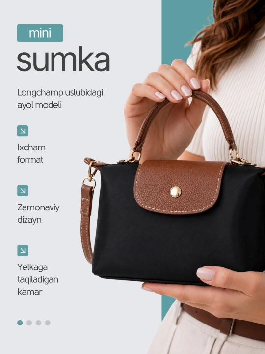 Сумка женская, маленькая, через плечо, кросс боди, экокожа, в стиле longchamp - 