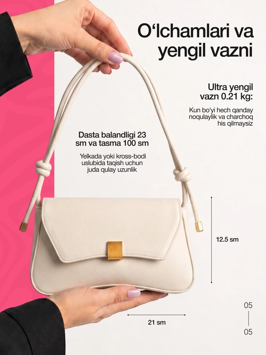 Ayollar uchun kichkina kross-bodi sumkasi, yelkaga osiladigan, eko-charmdan tayyorlangan