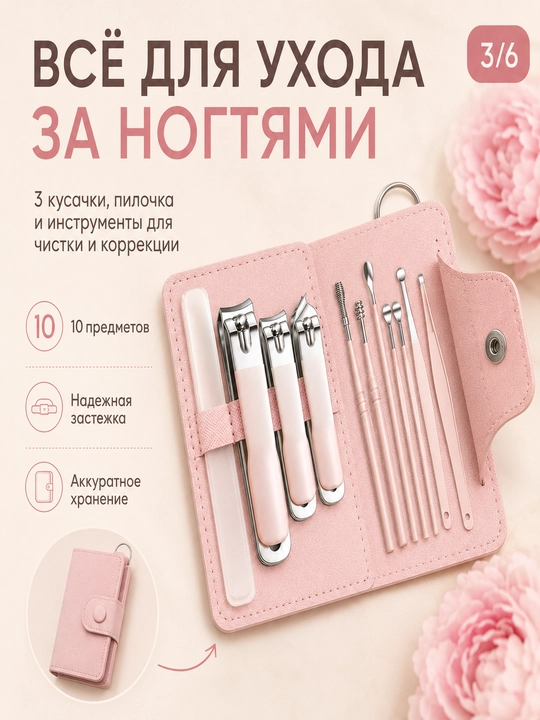10 tasi 1 da manikyur nabor, ixcham tirnoq nabor, tirnoq olgich nabor