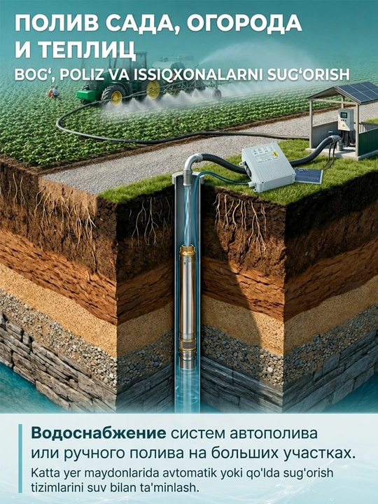 Markazdan qochma quduq nasosi, 2850 ayl/min 1.1 kVt quvvatga ega, suv uchun botma nasos