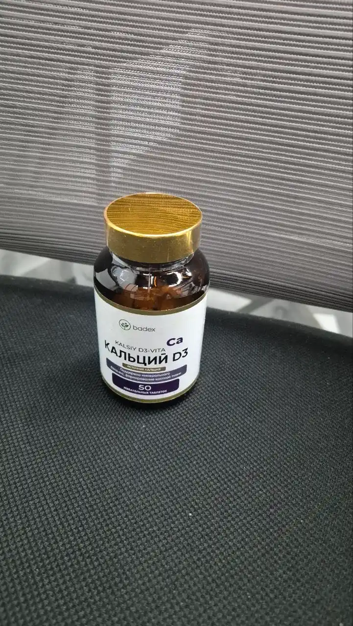 BADEX LIFE - Kalsiy D3 + Vitamin D3 – suyak, tish va immunitet uchun, 50 tabletka, Badex