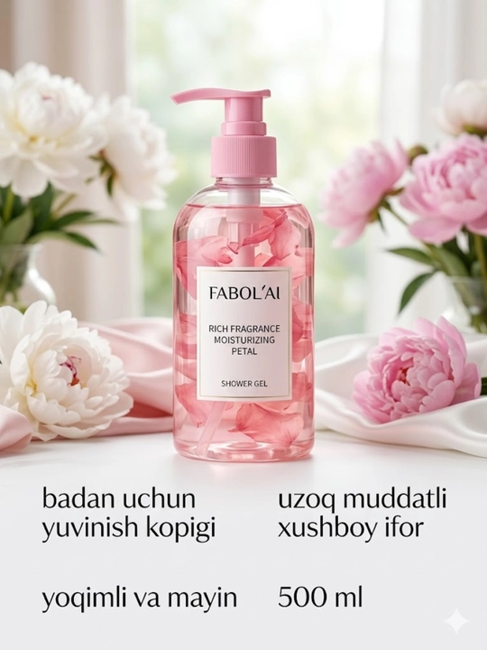 FABOLAI dush geli, 500 ml — terini mayin tozalash va tabiiy yangilik - 