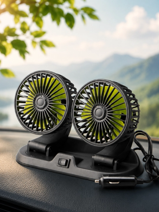 Avtomobil uchun ikki boshli mini ventilyator Tovar nomi: Avtomobil uchun 12V ikki boshli