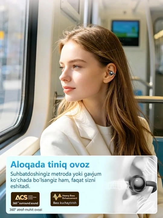 Simsiz quloqchinlar, Bluetooth, IPX5 namlikdan himoyalangan, 30 soat ishlaydi