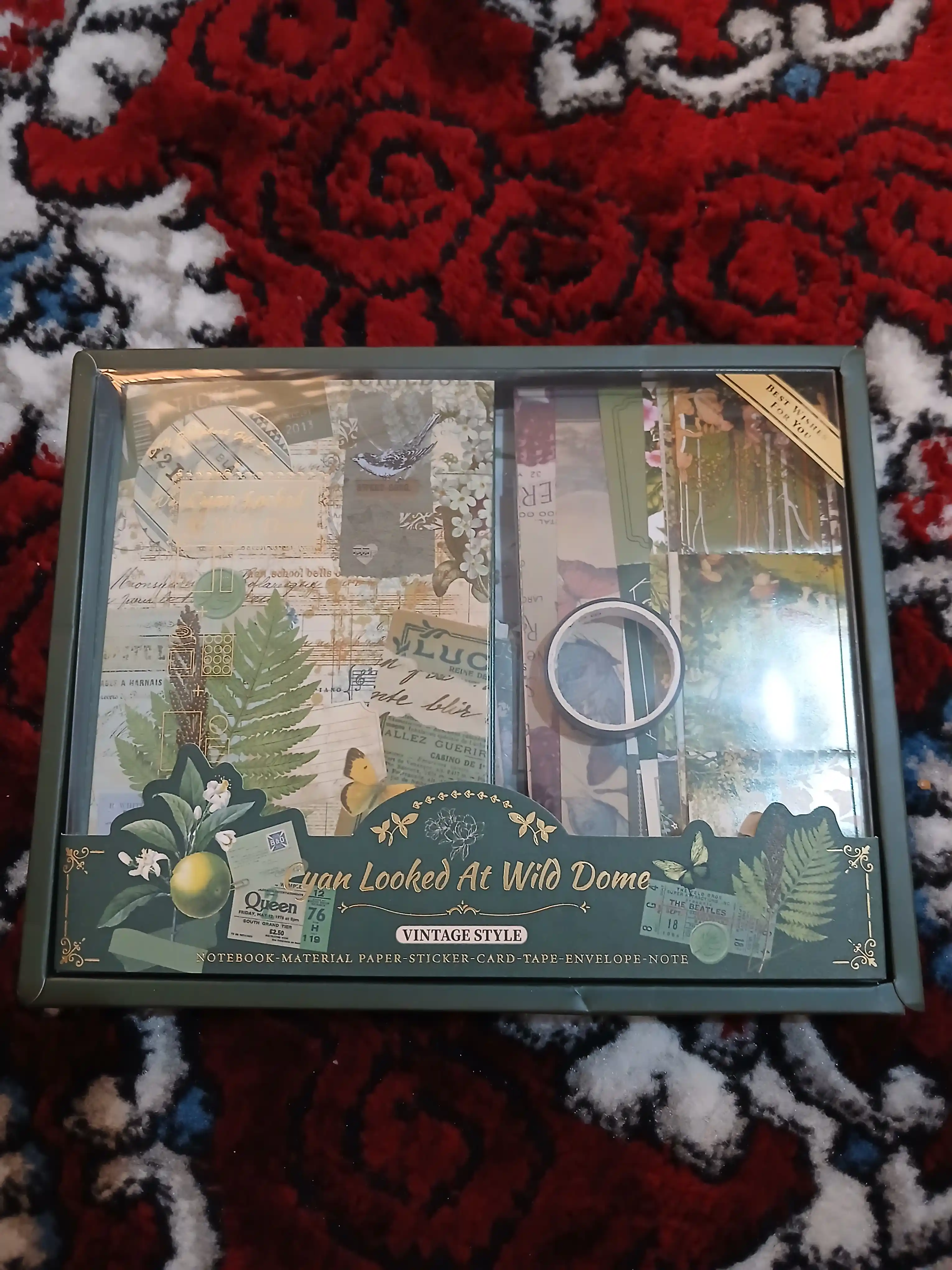 Подарочный набор для скрапбукинга: блокнот, набор стикеров, винтажная бумаги