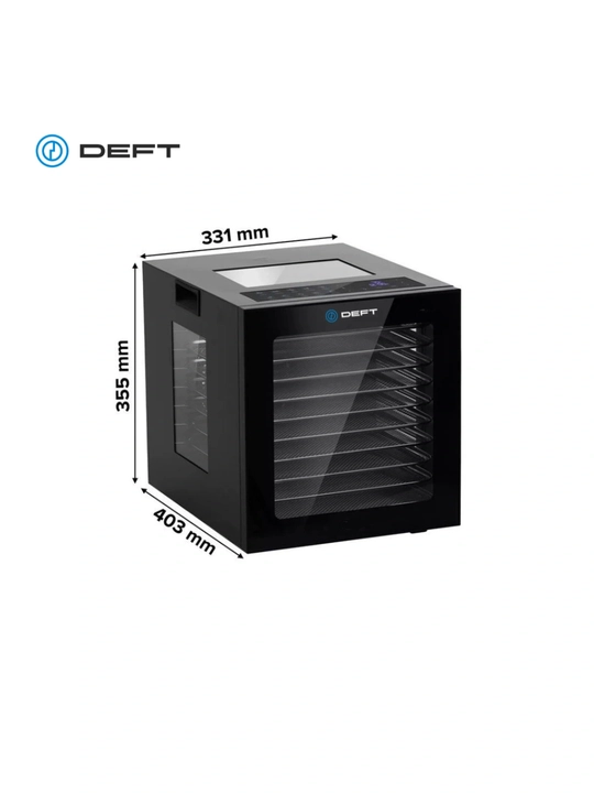 Дегидратор сушилка для фруктов и овощей DEFT DTFD1008B, 8 поддонов