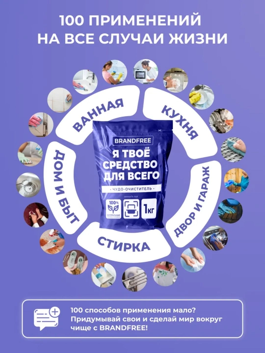 Кислородный пятновыводитель BRANDFREE 0.5, 1, 2, 3 кг на выбор очиститель отбеливатель