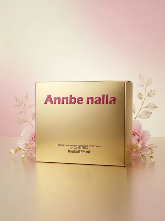 Кушон Annbe nalla Golden Diamond Nourishing Air Cushion Cream, тональный крем 3 в 1 - 