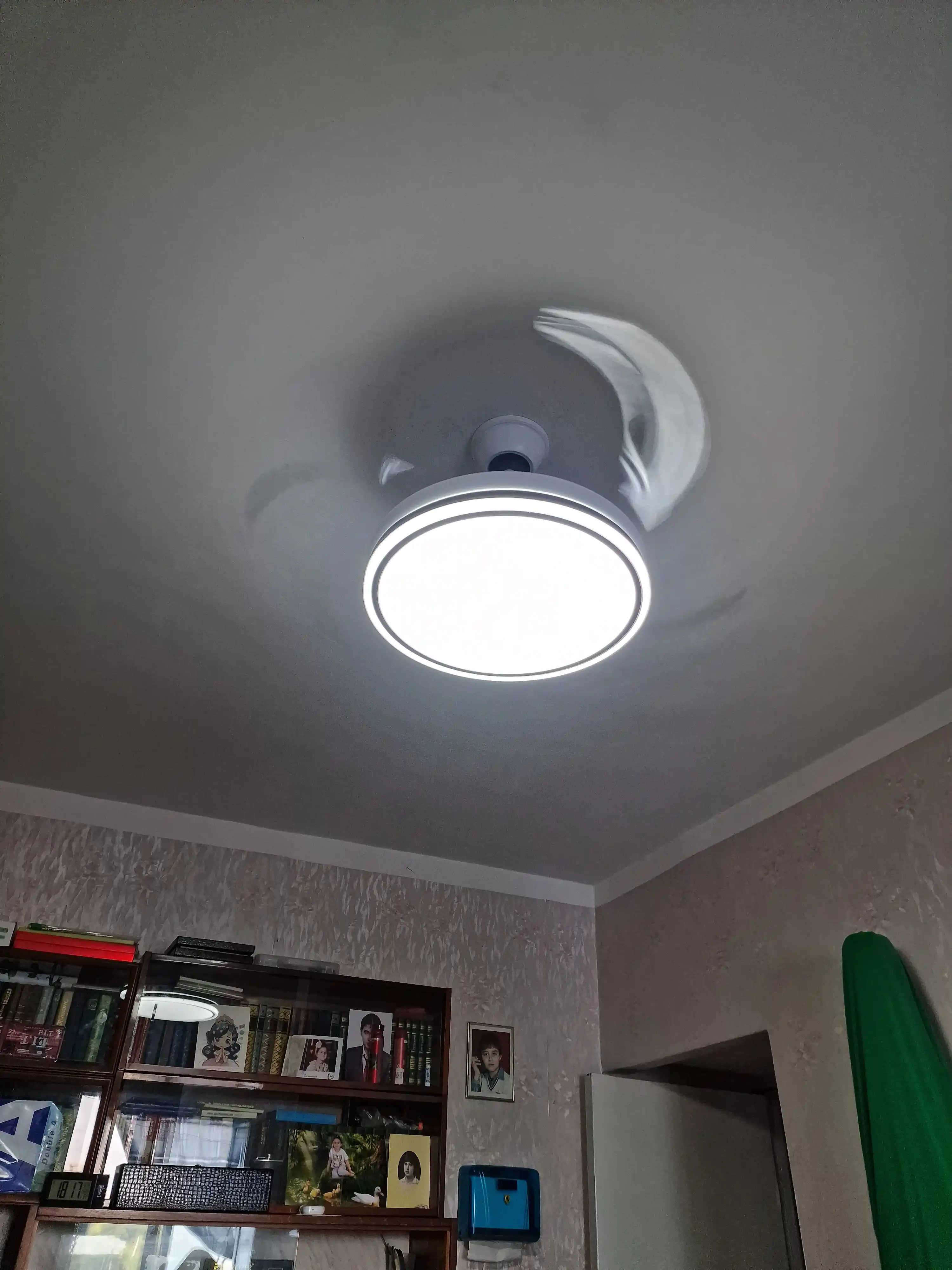 Люстра вентилятор потолочная LED с пультом и скрытыми лопастями 3 режима света до 20 м²