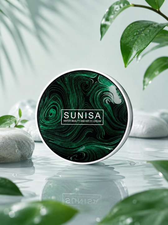 Sunisa CC Cream yuz uchun kubik gubkali namlantiruvchi tusli krem-yostiq
